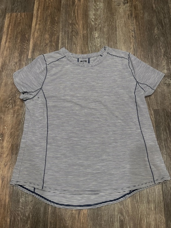 Duluth Trading Co Tops - Duluth Trading Co Navy and White Striped Short Sleeve Tee